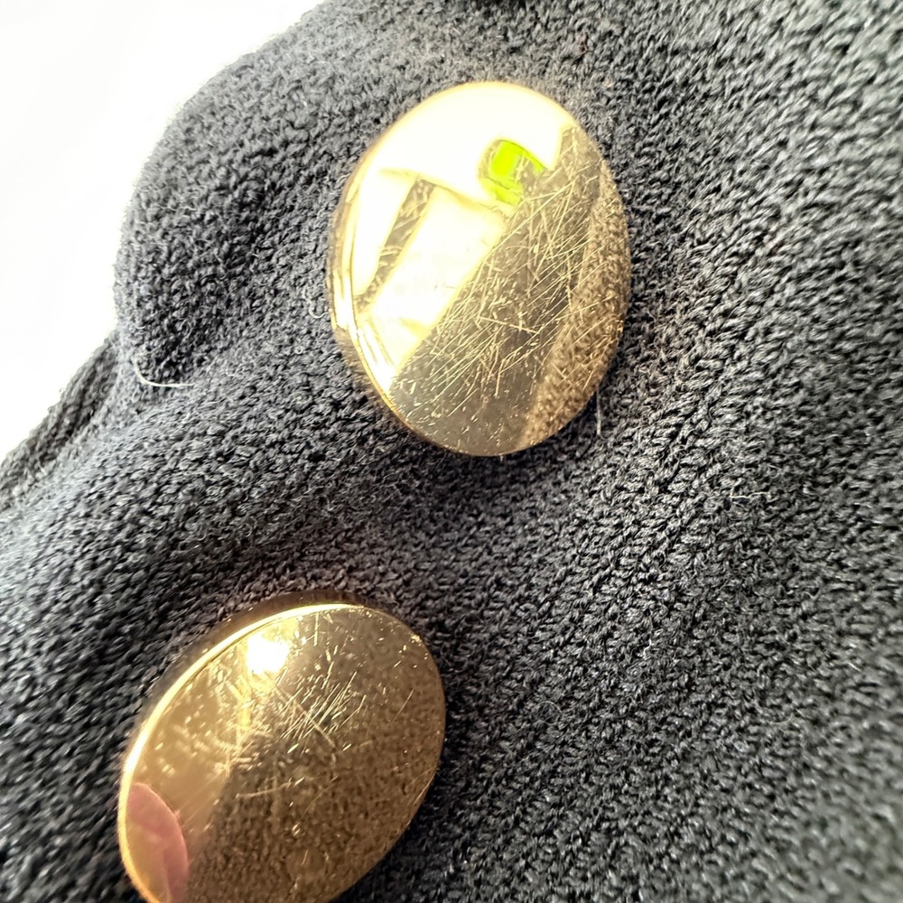 St John Basics Black Knit Sailor Pants Gold Buttons High Waist Womens‎ 8 - Picture 11 of 14